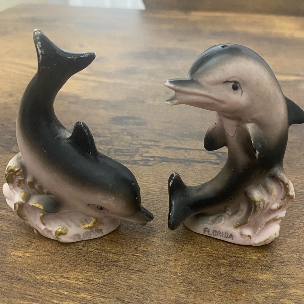 Vintage Dolphin Salt and Pepper Shakers